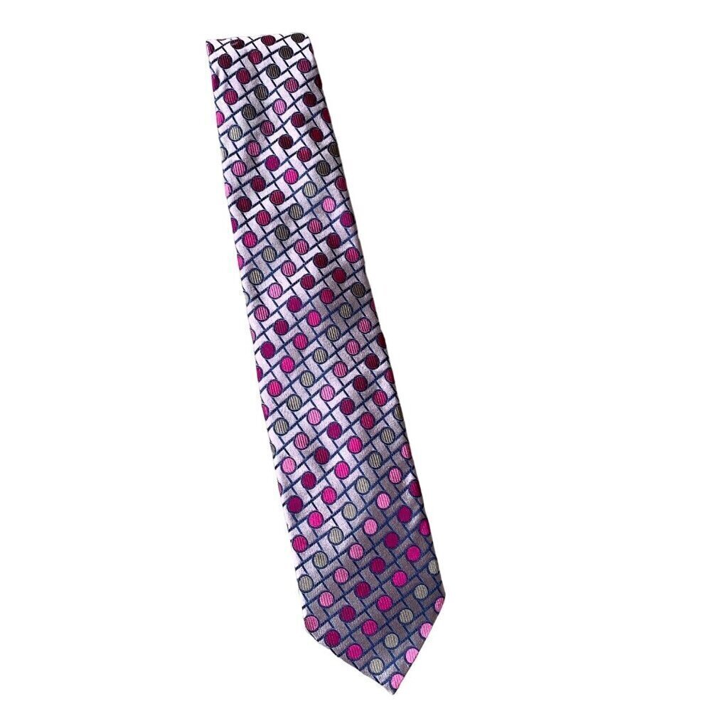 Tino Cosma Pink Geometric Tie Made in Italy
